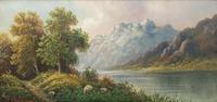 Francis E. Jamieson and G. Galvi, 20th Century Mountainous Landscapes (two works) oil on canvas and oil on panel 16 x 24 inches and 6 x 12 inches.