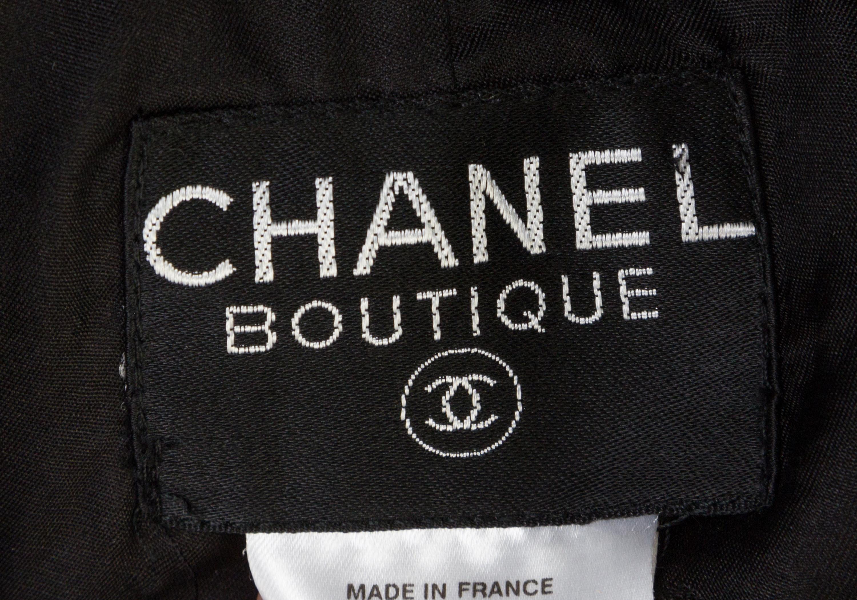A Chanel Black Wool Jacket, Size 38.
