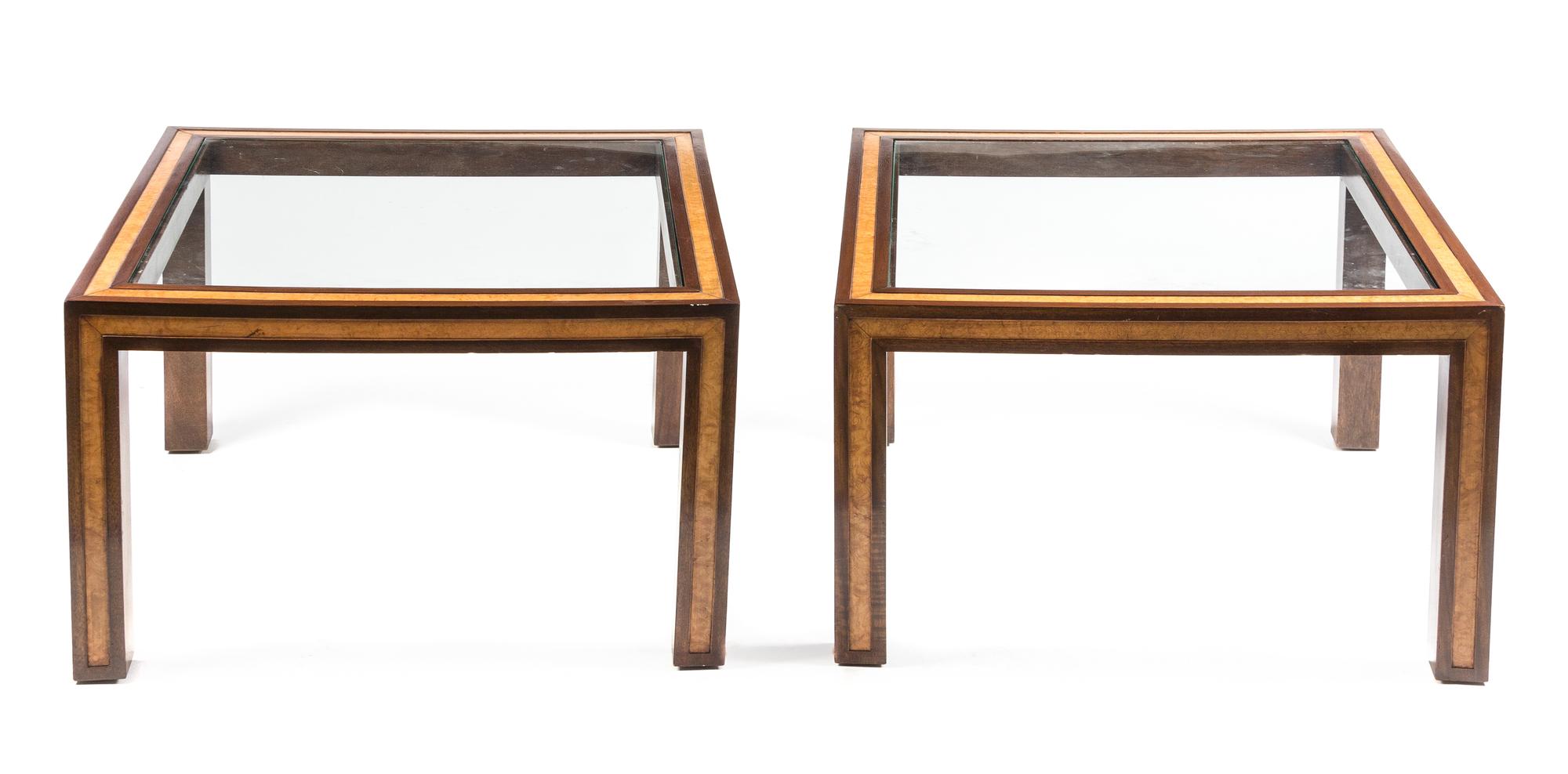 Attributed to David Hicks, SECOND HALF 20TH CENTURY, a pair of square occasional tables