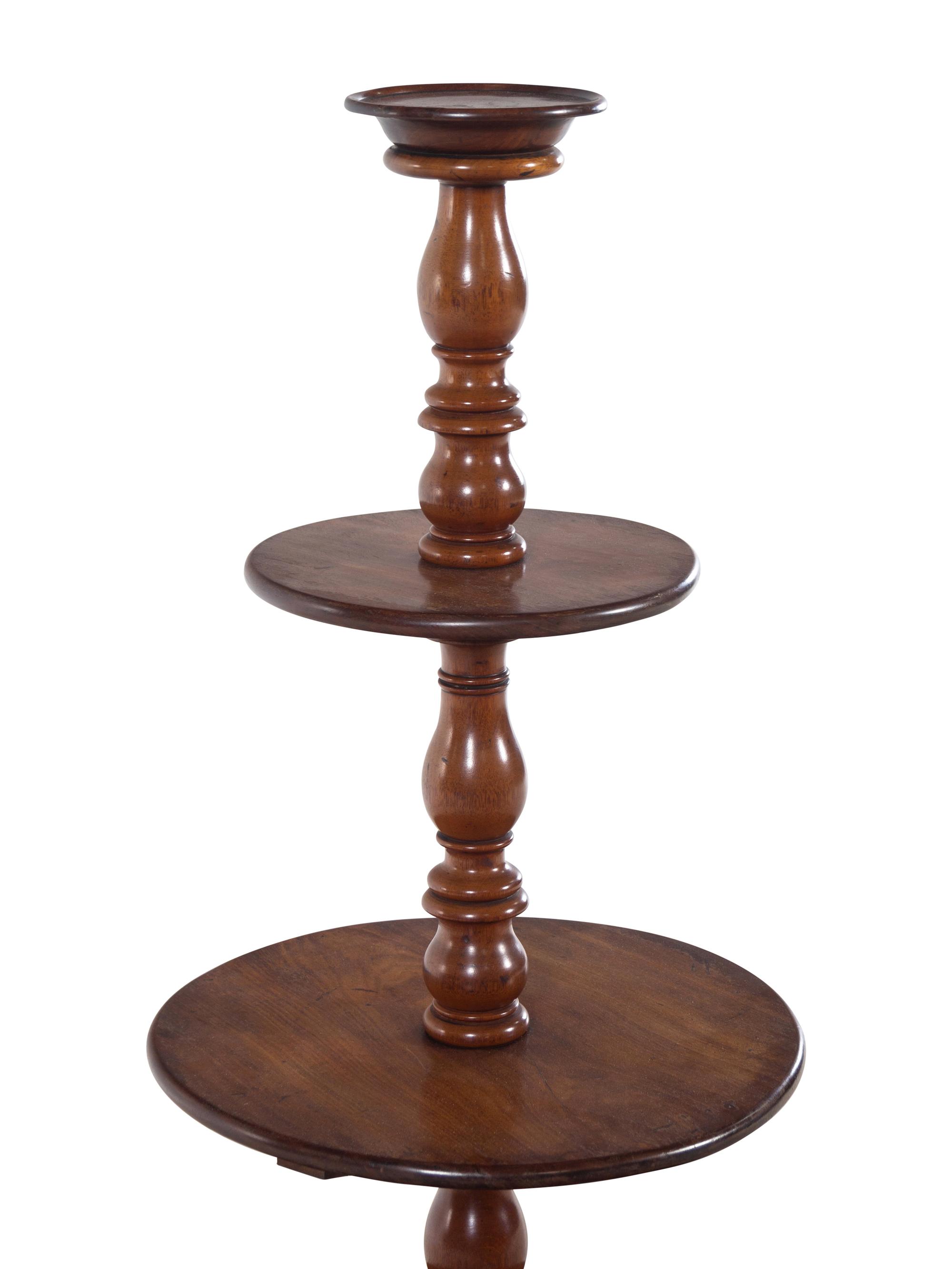 A George III Mahogany Three-Tier Dumbwaiter