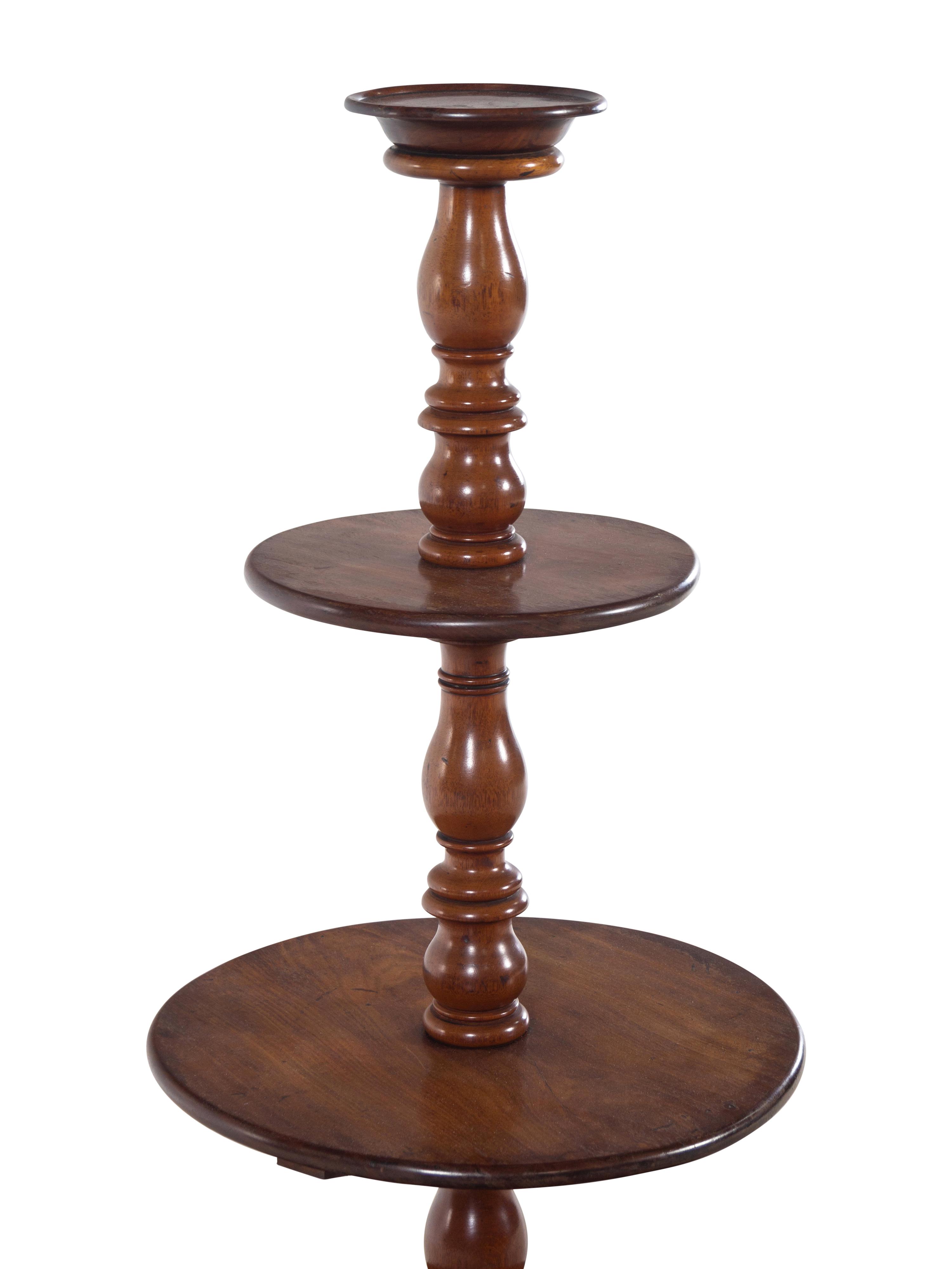 A George III Mahogany Three-Tier Dumbwaiter