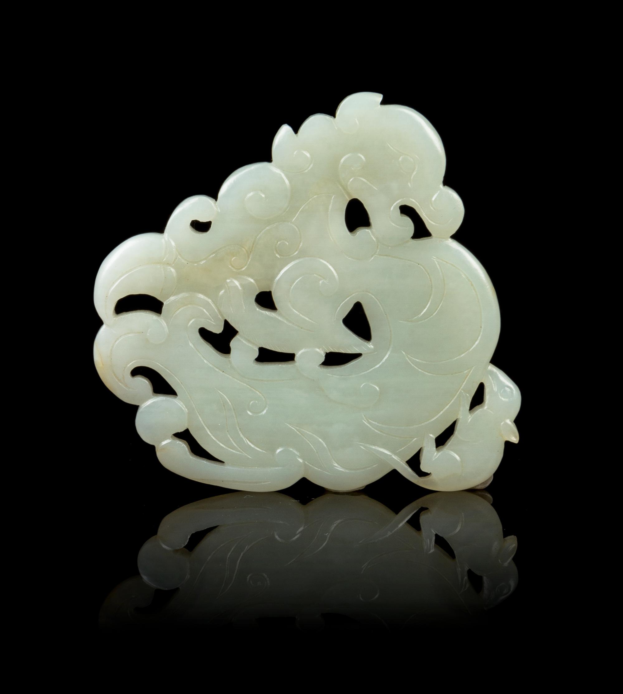 A Chinese White Jade Plaque 18TH/19TH CENTURY Height 3 inches. — 18TH/19TH CENTURY