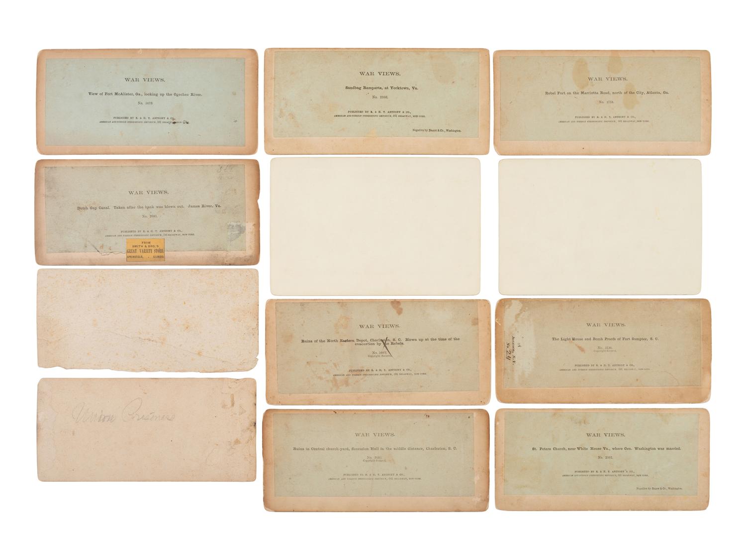 [CIVIL WAR]. A collection of 85 stereoviews from "The War for the Union" series. E. & H.T. Anthony, New York.