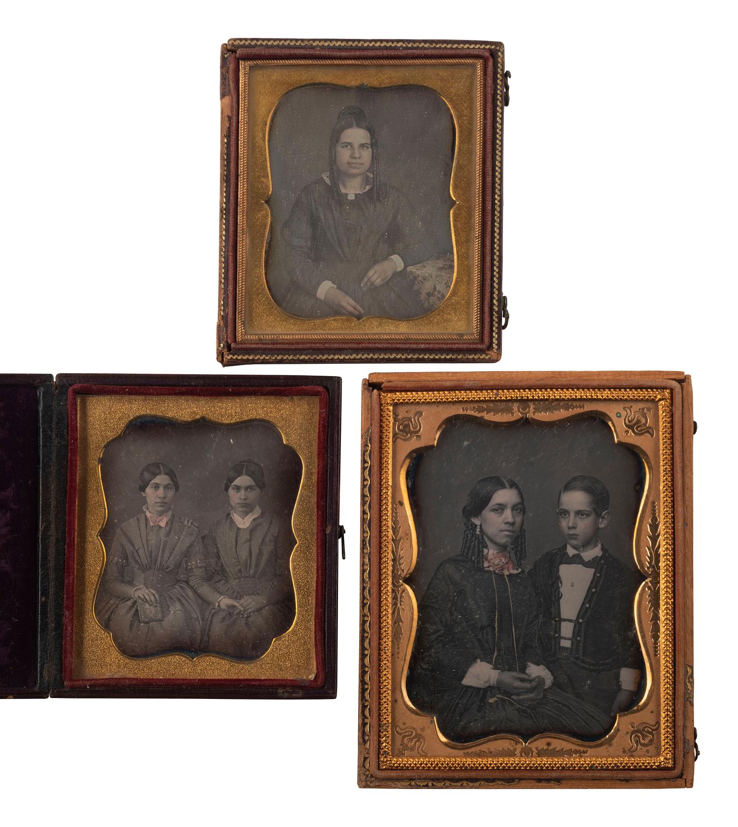 [EARLY PHOTOGRAPHY]. A group of 7 cased images featuring possibly mixed race subjects, including: