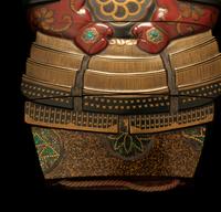 A Large Japanese Gold, Red and Black Lacquer Three-Case Inro