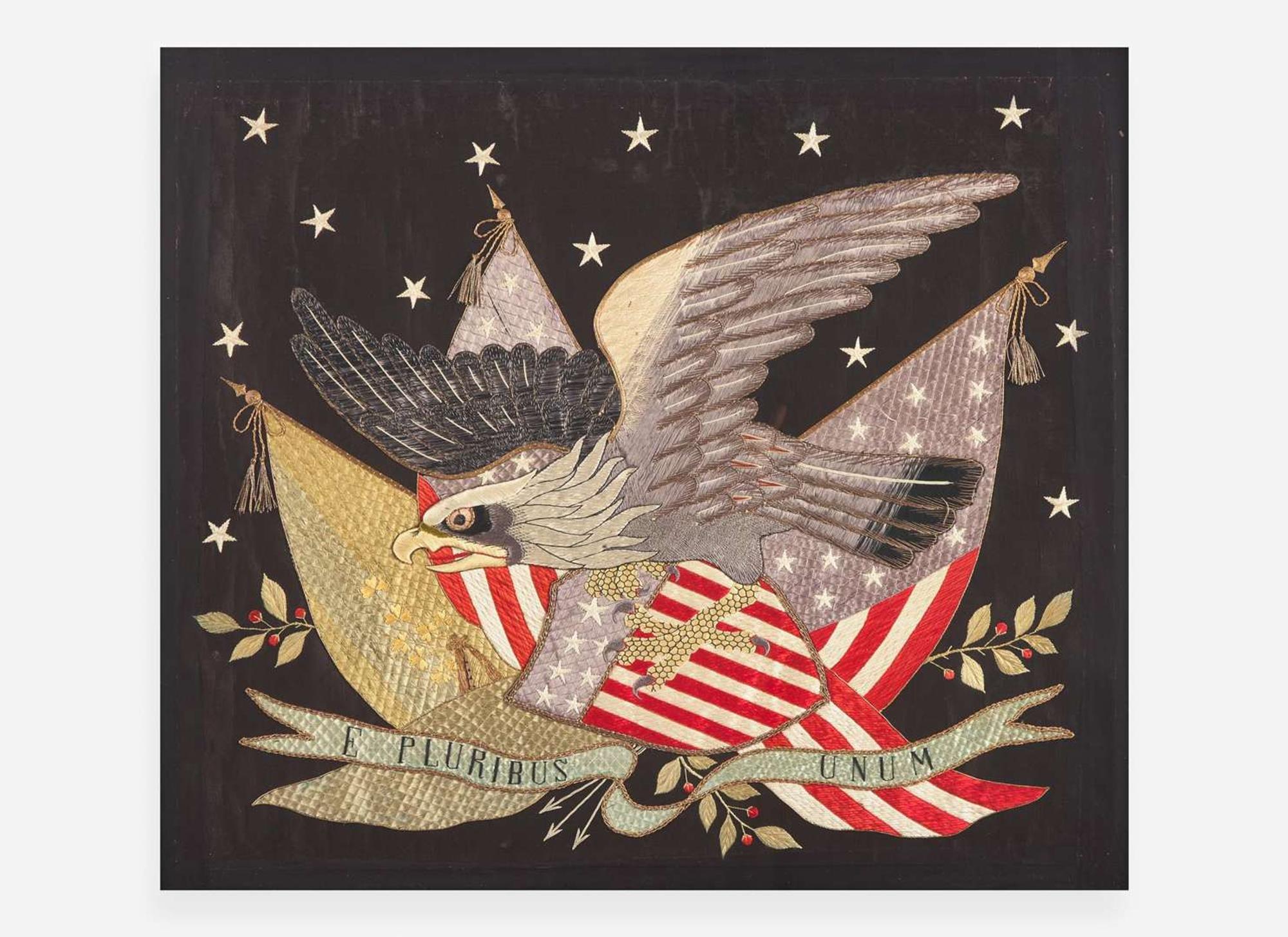 An Asian Export Patriotic embroidery, circa 1900
