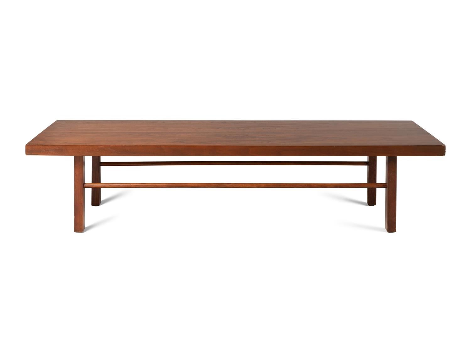 A Milo Baughman for Thayer Coggin Walnut Coffee Table