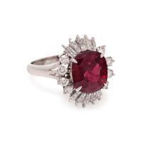 SPINEL AND DIAMOND RING