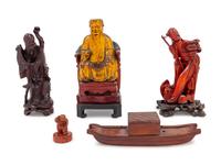 Five Chinese Wood Carvings