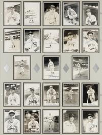 An Impressive Baseball Hall of Fame Signed Autograph Display - 23 Signatures Including Joe DiMaggio and Ted Williams (Beckett Authentication Services Letter),