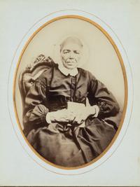 [EARLY PHOTOGRAPHY]. Albumen photograph of African American woman and tintype of white man found together in Louisiana. Ca mid 19th century.