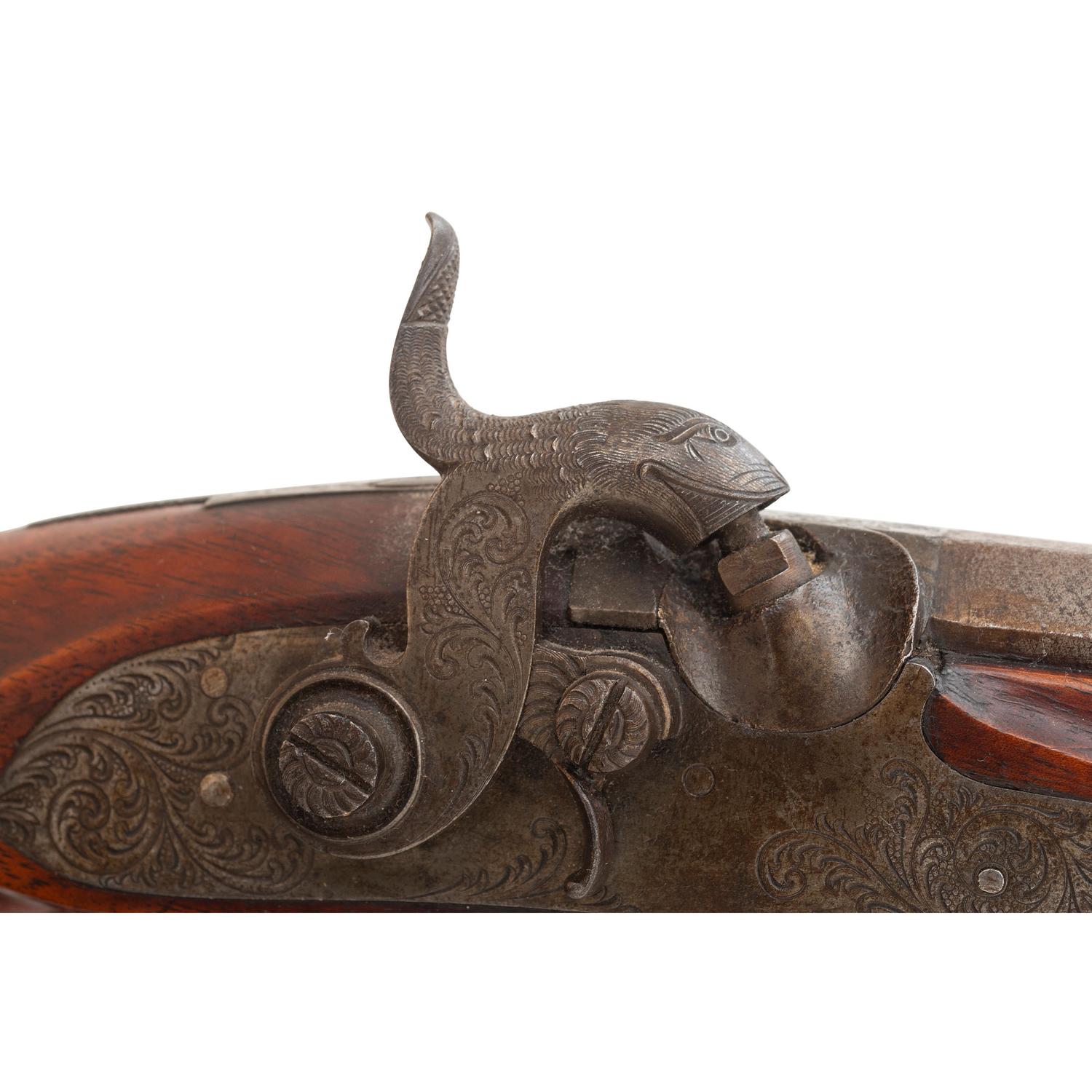 Pair of mid-19th Century Germanic Percussion Target Pistols by A. Dickore of Giessen