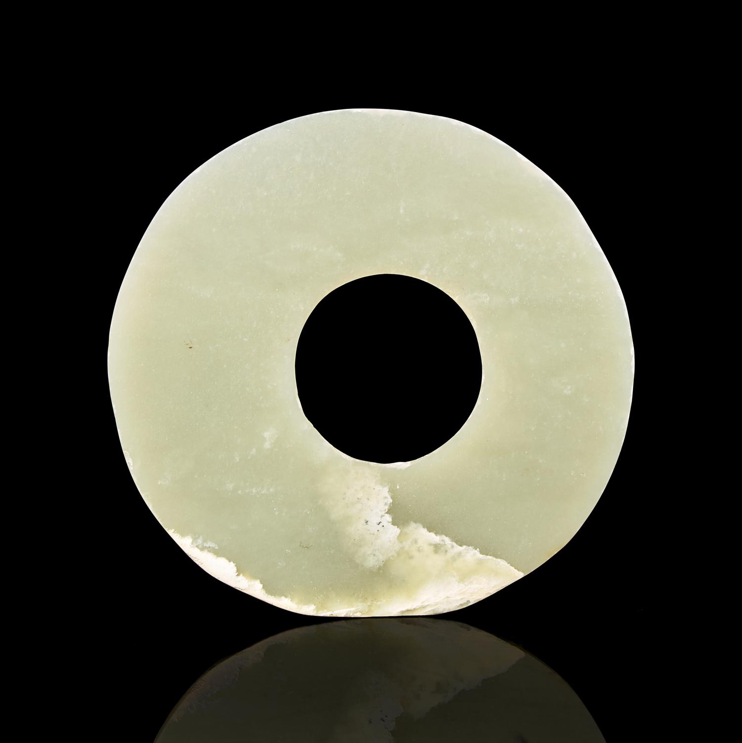 A Chinese Celadon Jade Bi Disc 青白玉壁