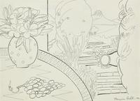 Paysage Grec avec Grappe de Raisin and Bouquet d’hibiscus Dans le Jardin , 1990 (a pair of works)