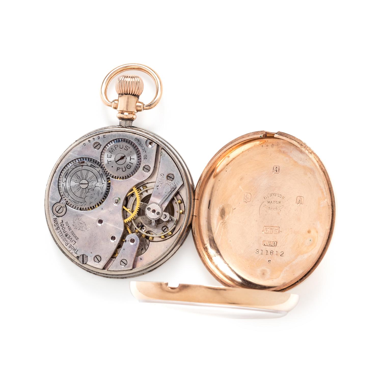 BRITISH, 9K YELLOW GOLD OPEN FACE POCKET WATCH