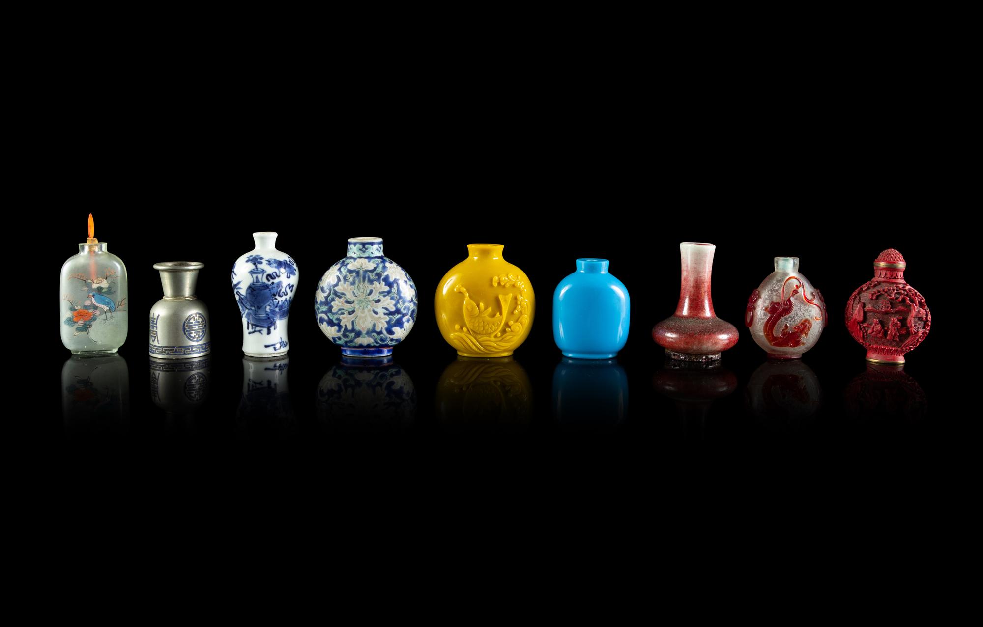 Nine Chinese Snuff Bottles