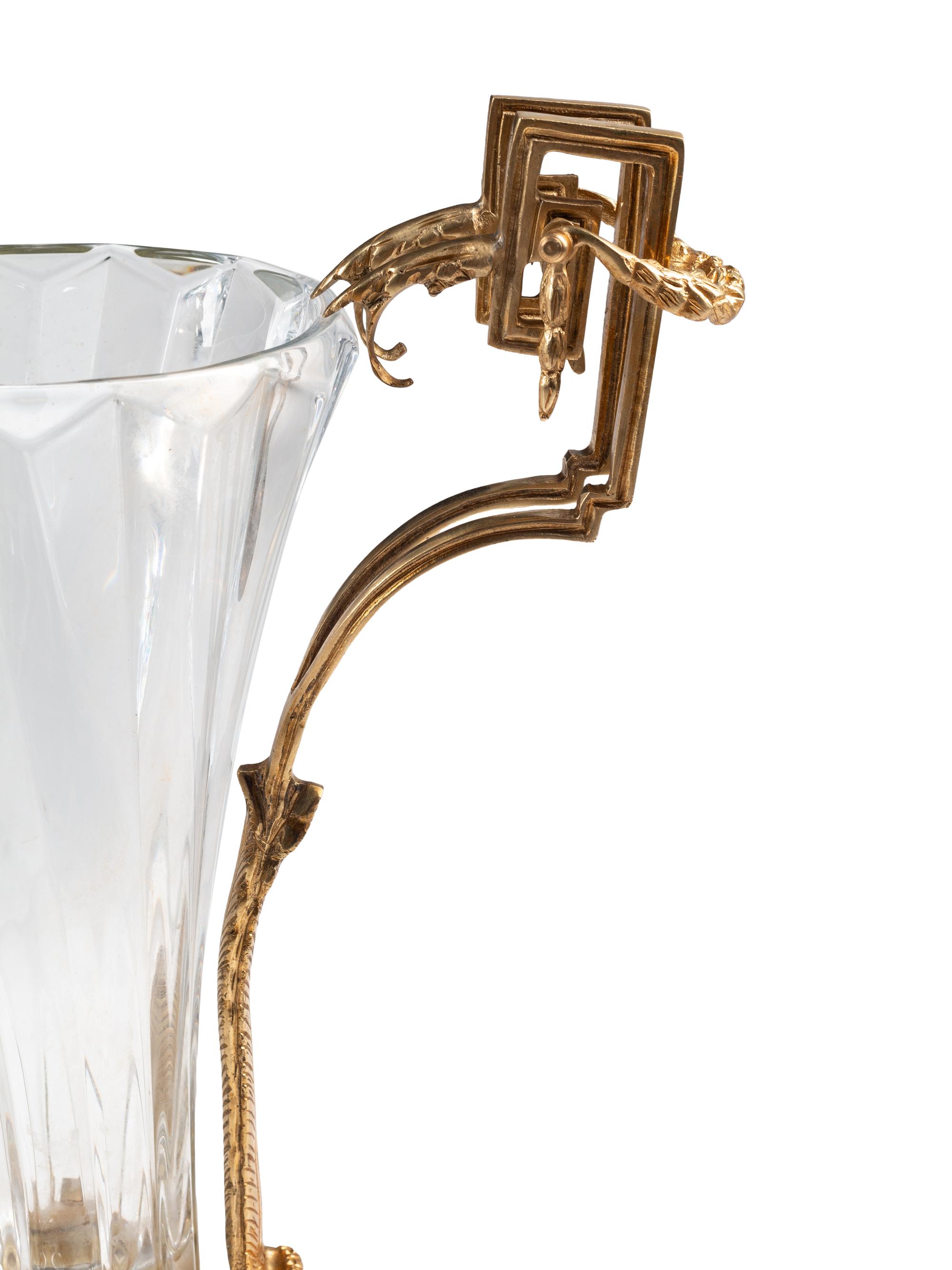 A French Gilt Bronze and Glass Three-Piece Garniture
