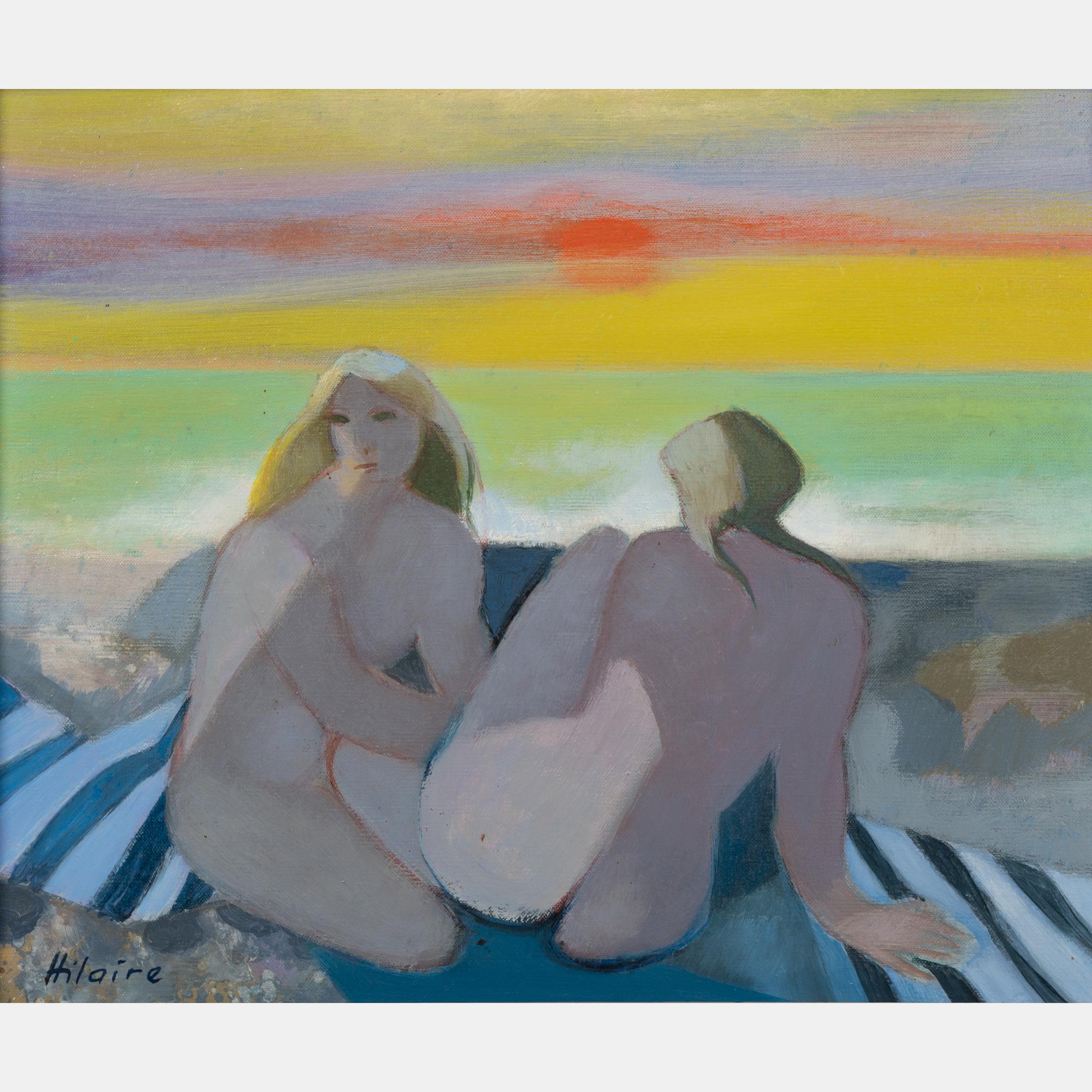 Sur la plage le soir