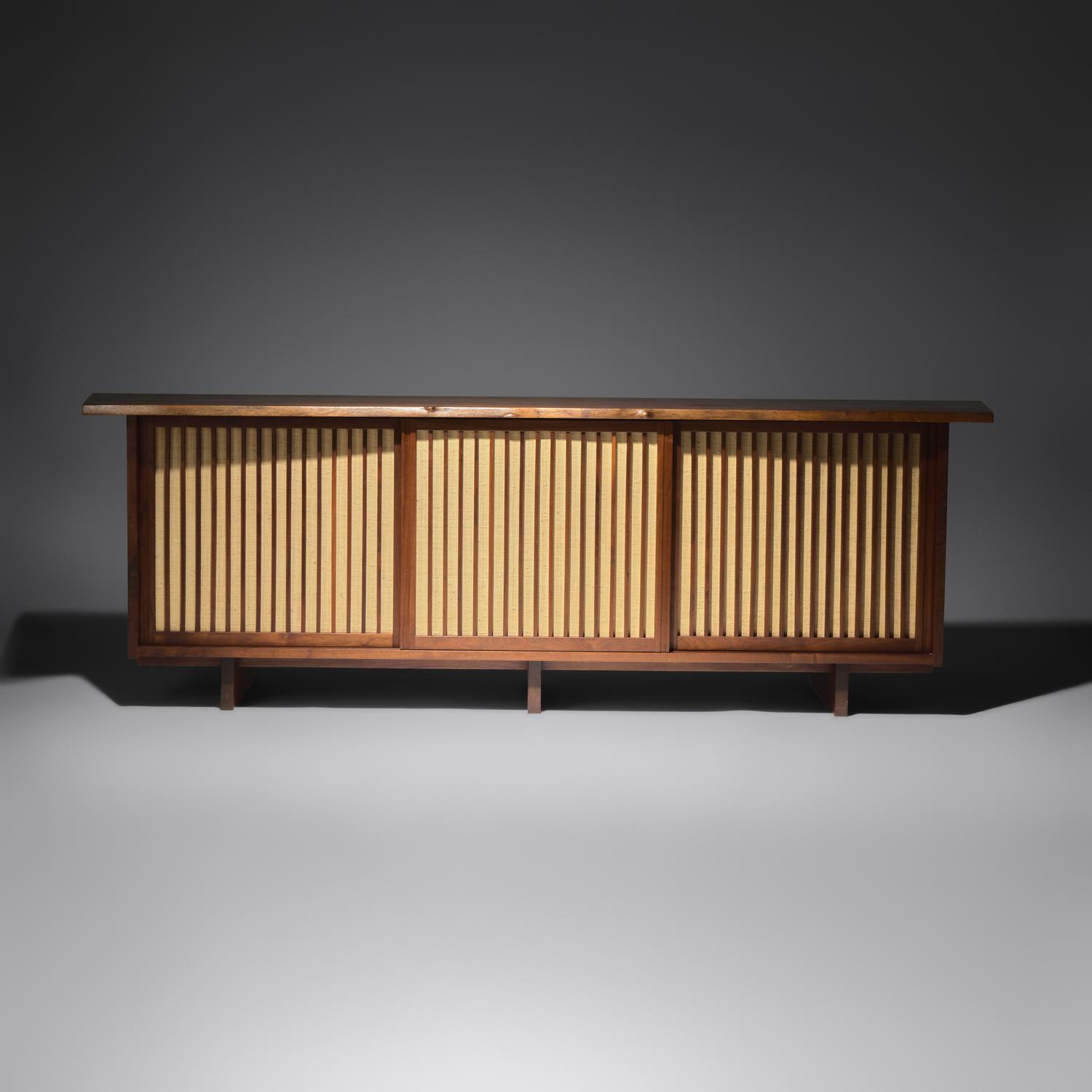 George Nakashima (American, 1905–1990) — Triple Sliding Door Cabinet
