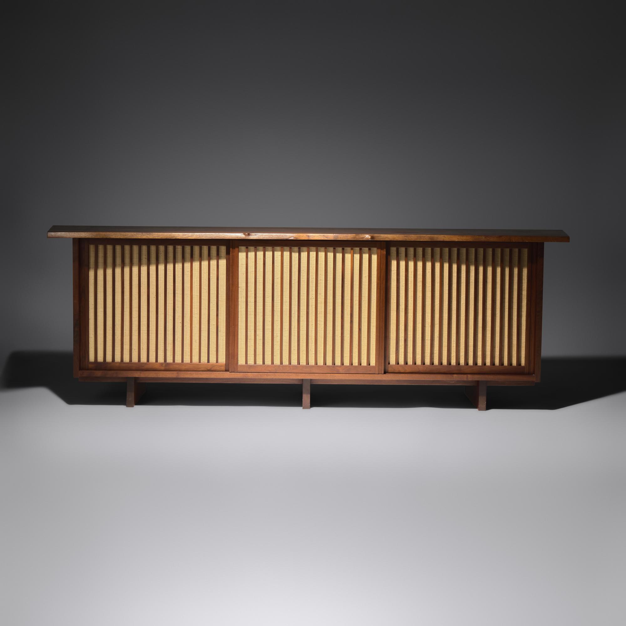 George Nakashima (American, 1905–1990) — Triple Sliding Door Cabinet