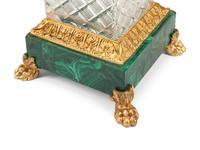 A Pair of Continental Gilt Bronze, Cut Glass and Malachite Urns