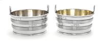 A Pair of Irish George III Silver Salts, Gustavus Byrne, Dublin, 1779, each in the form of a pail, the bodies with banded decoration.