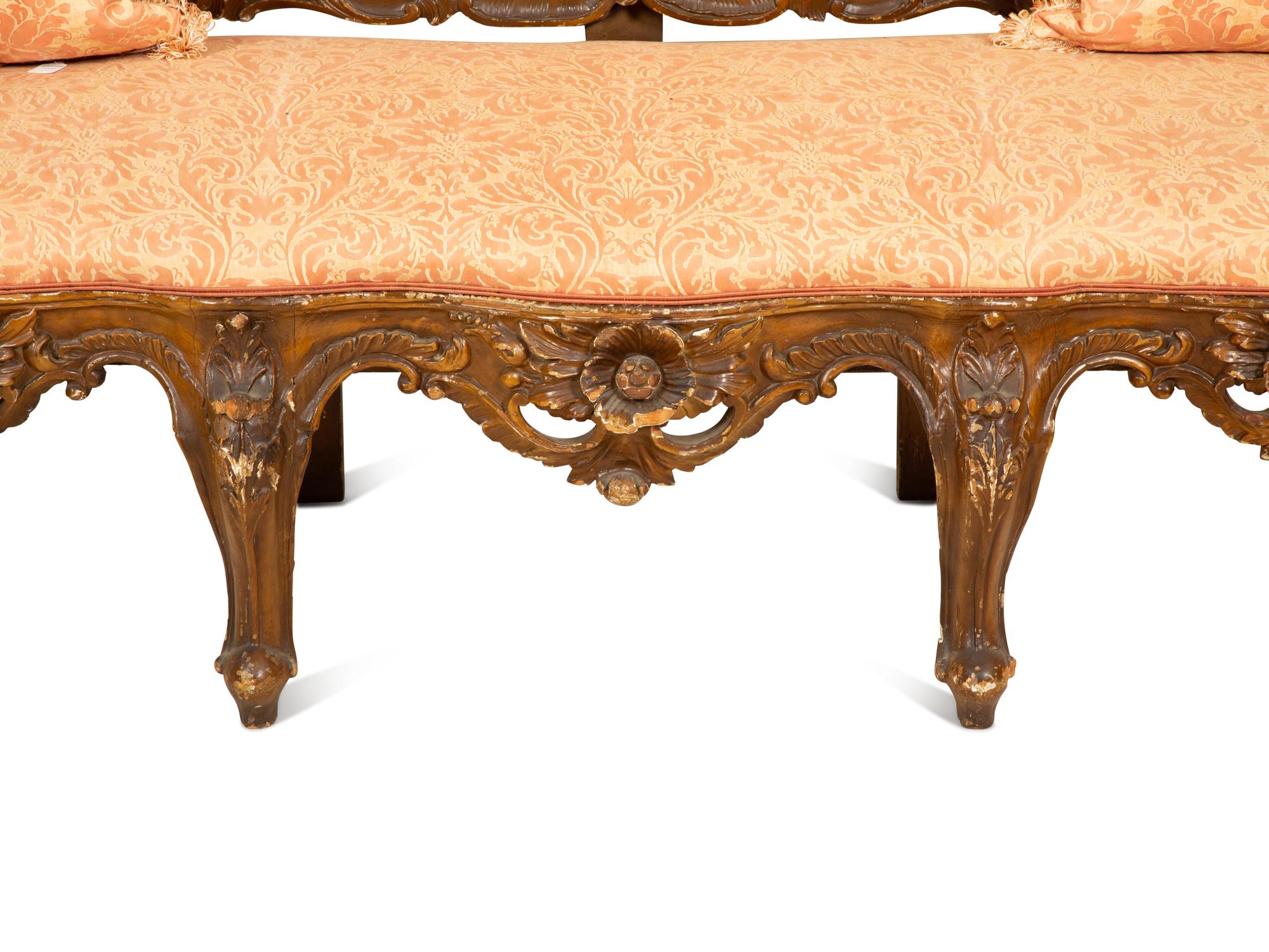 An Italian Rococo Style Three-Piece Seating Suite