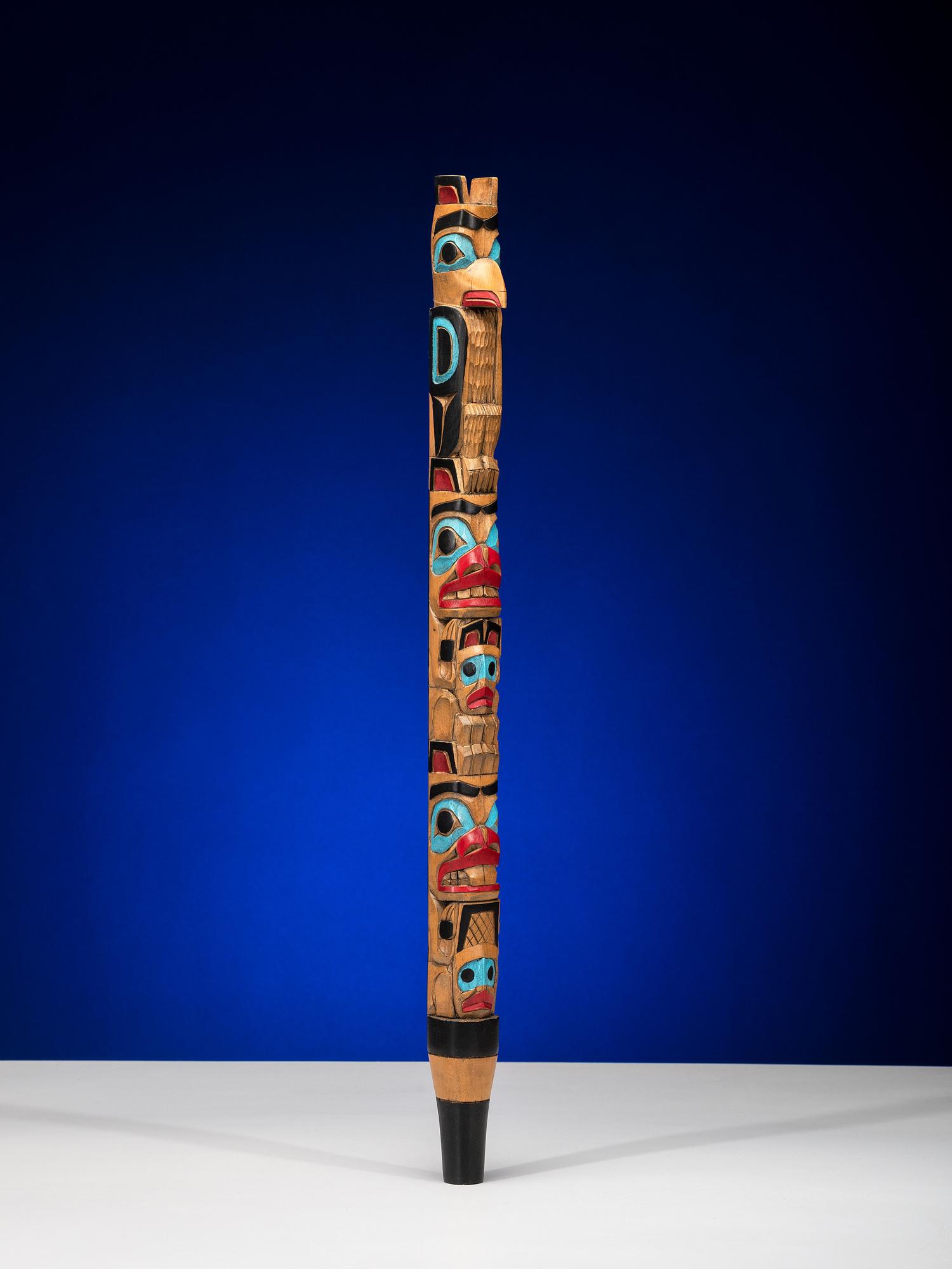 Northwest Coast Carved and Painted Speaker's Staff