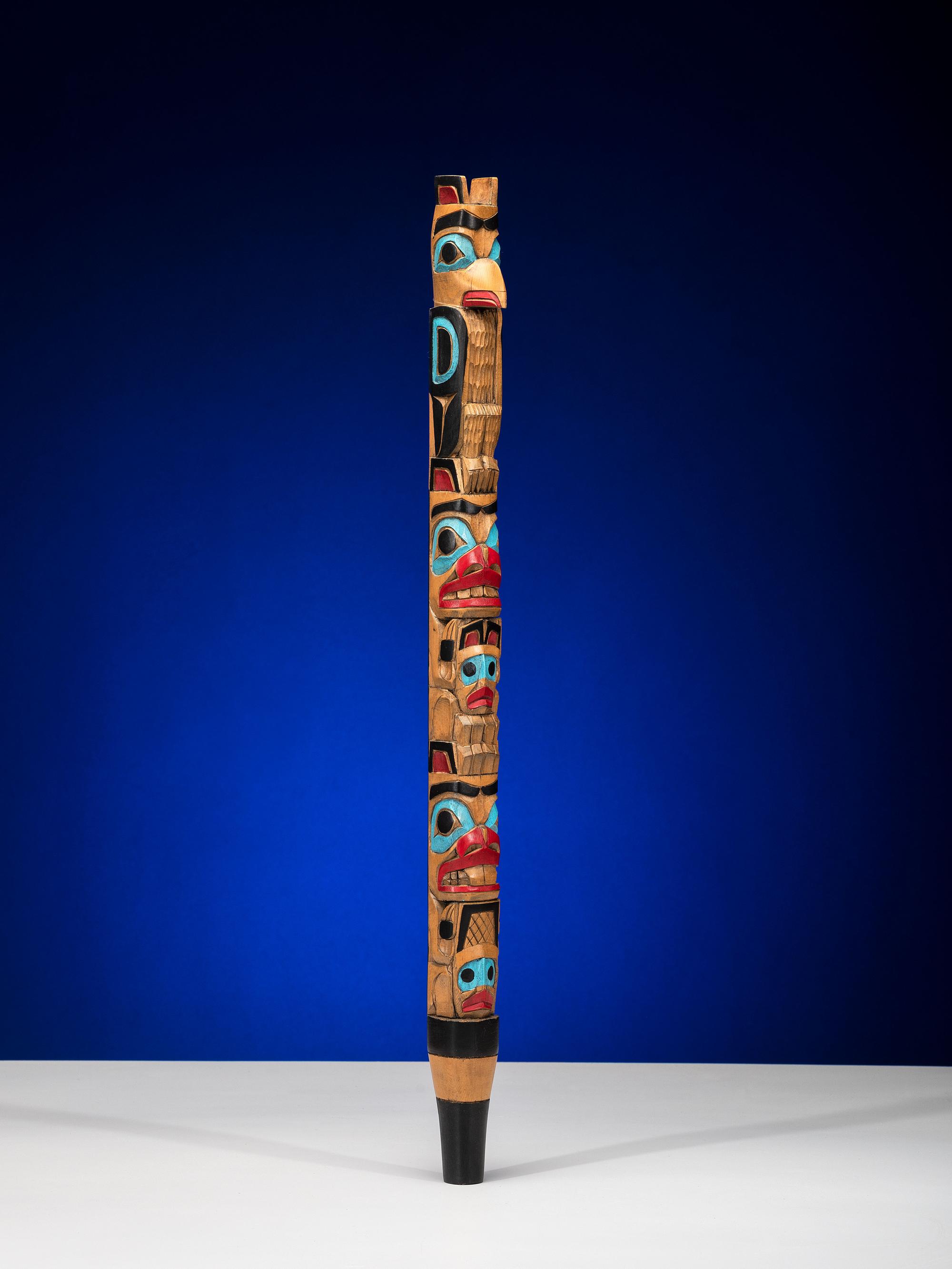 Northwest Coast Carved and Painted Speaker's Staff