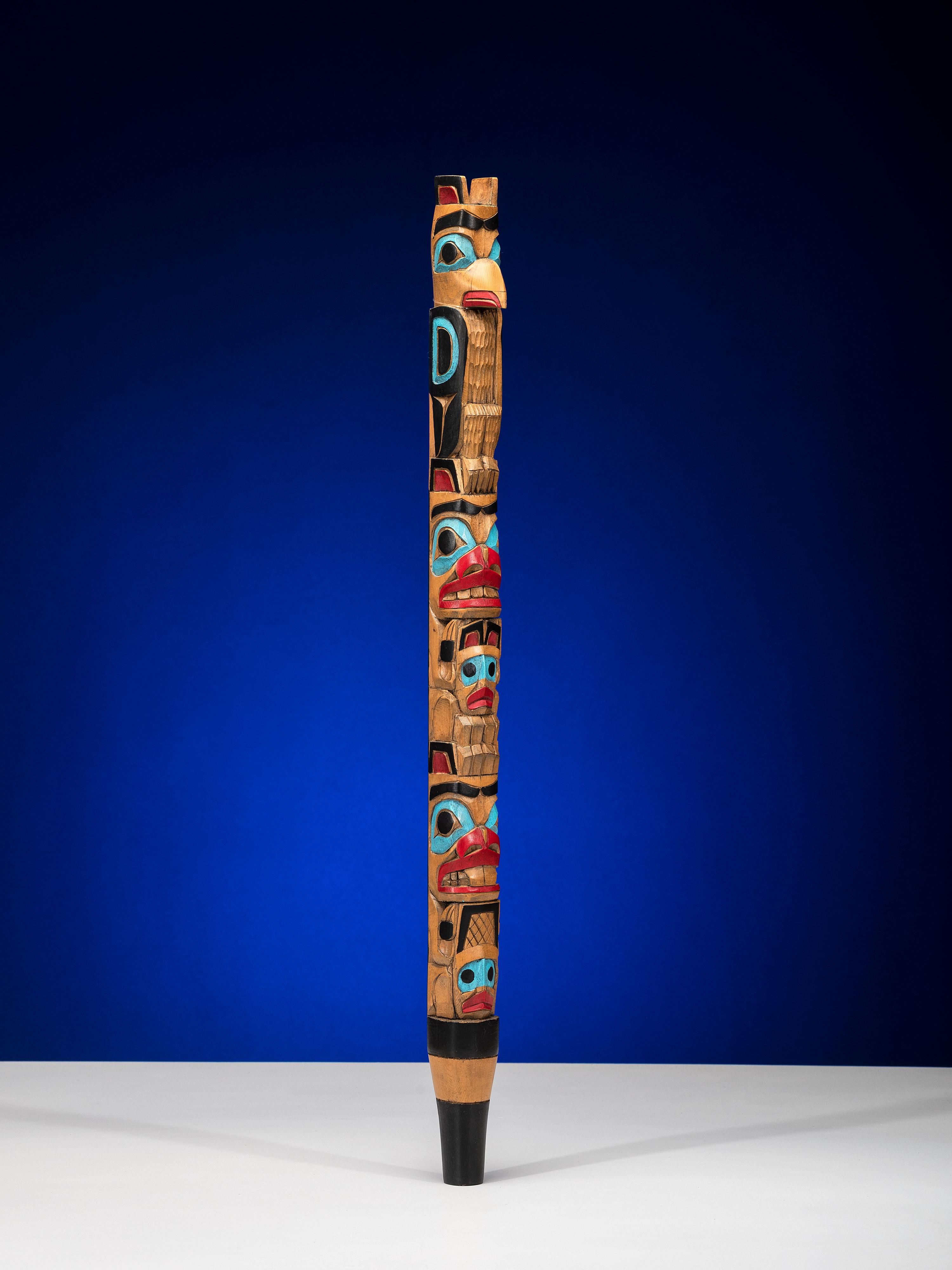 Northwest Coast Carved and Painted Speaker's Staff