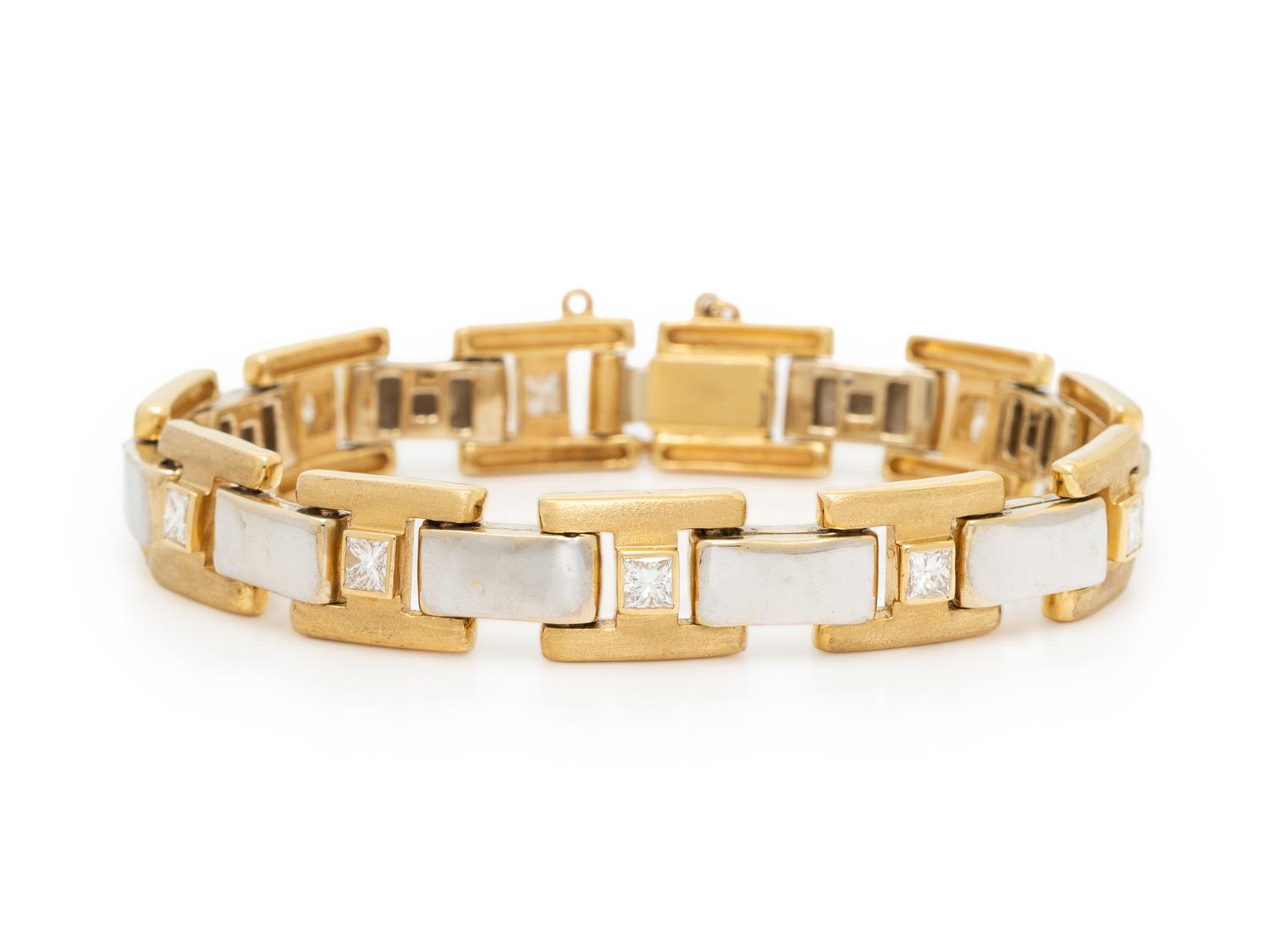 DIAMOND AND BICOLOR GOLD BRACELET