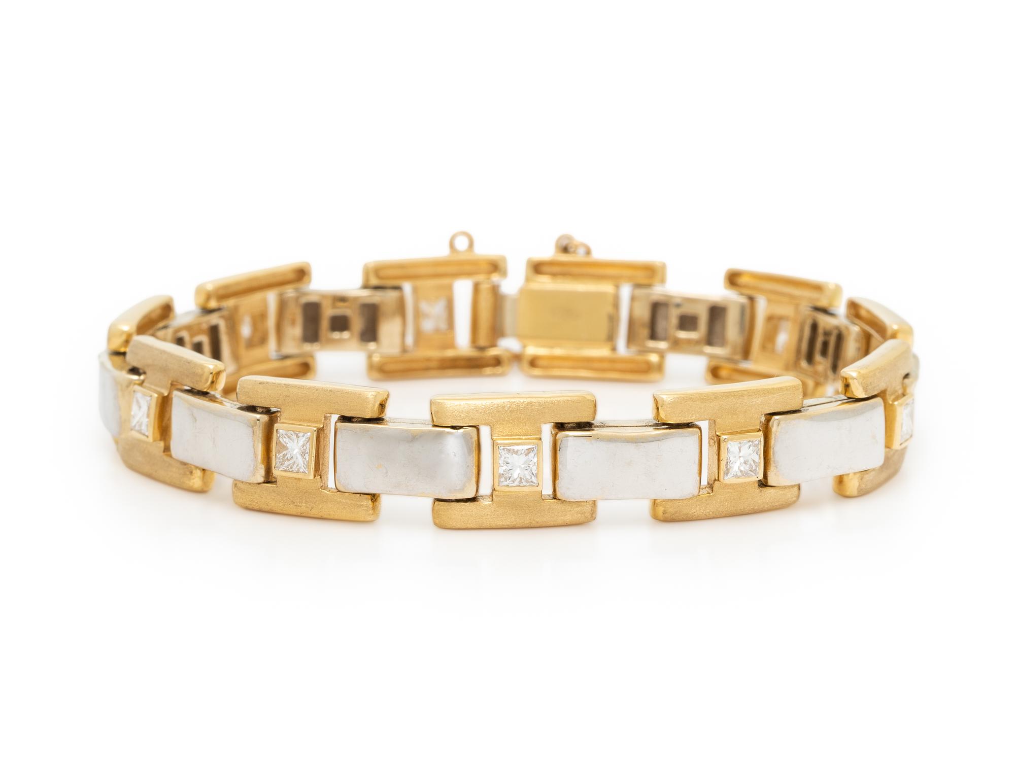 DIAMOND AND BICOLOR GOLD BRACELET