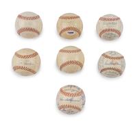 A Large Group of 1950s-60s Kansas City Athletics Team Signed Autograph Baseballs,