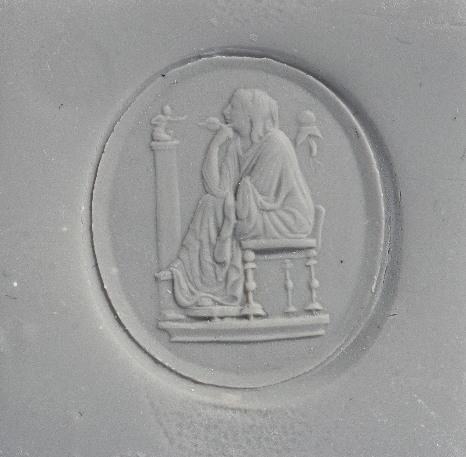 A Georgian Gold and Black Basalt Intaglio Stamp