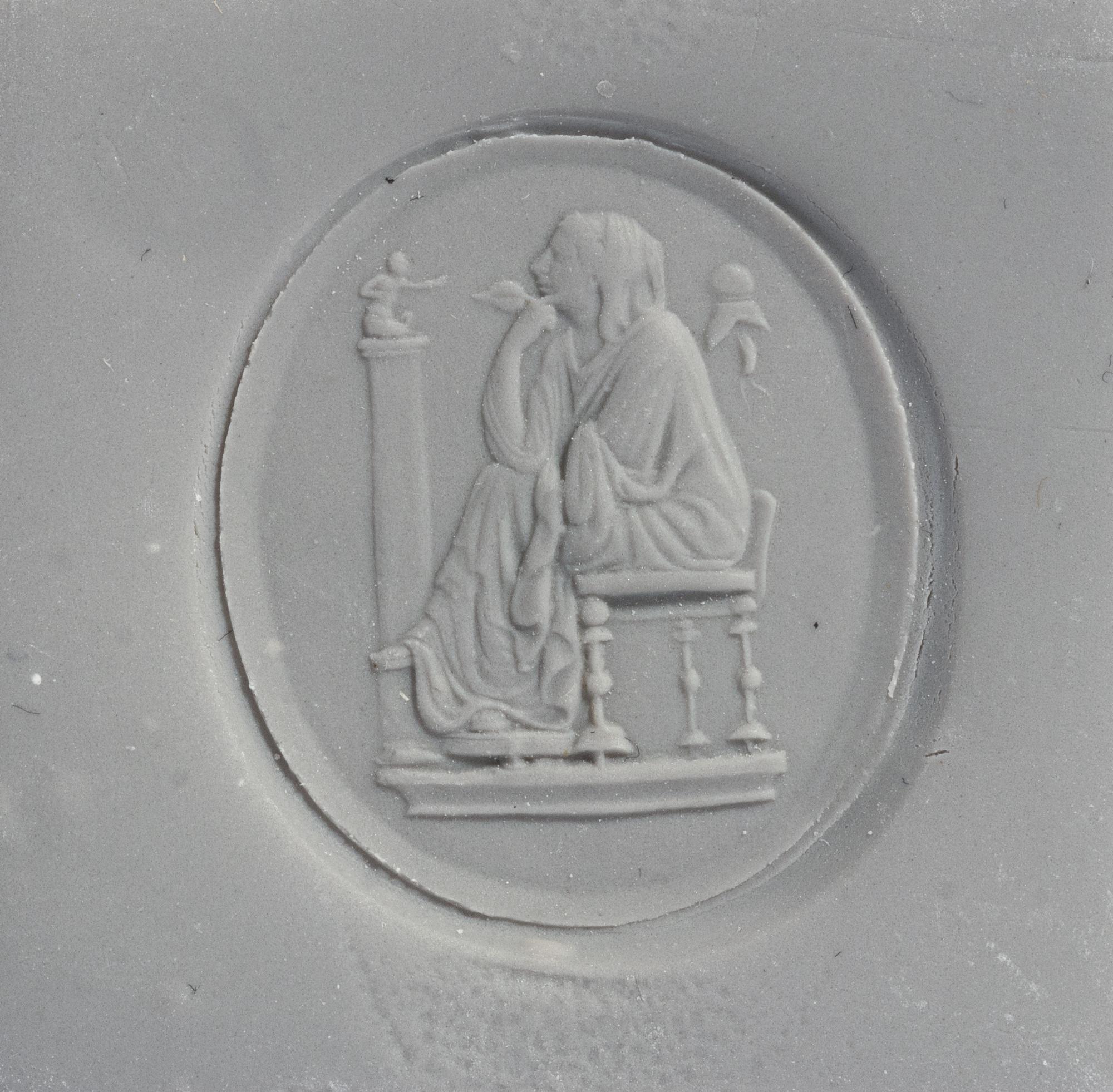 A Georgian Gold and Black Basalt Intaglio Stamp