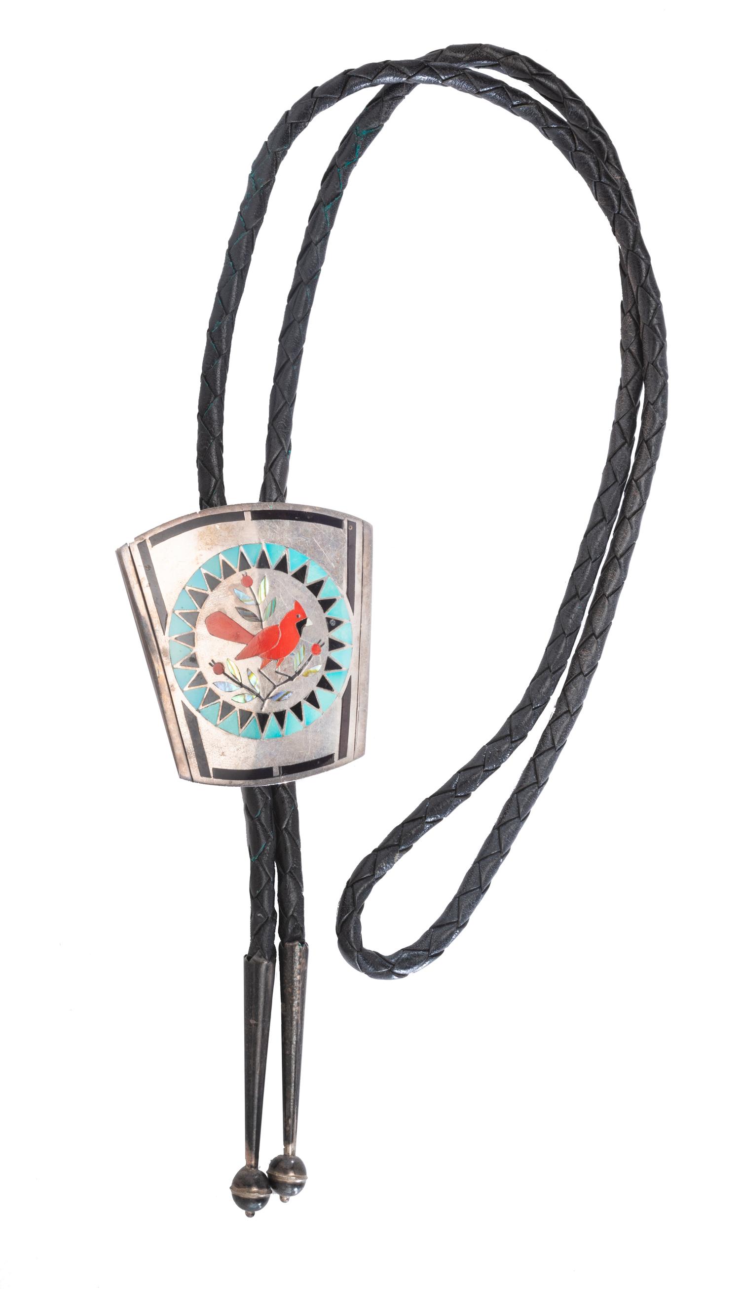 Silver and Mosaic Inlay Bolo Ties Lot is located and will ship from Denver, Colorado.
