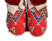 Plains Beaded Hide Moccasins