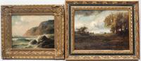 Artist Unknown, (19th century), Shoreline and Forest Scene (two works)