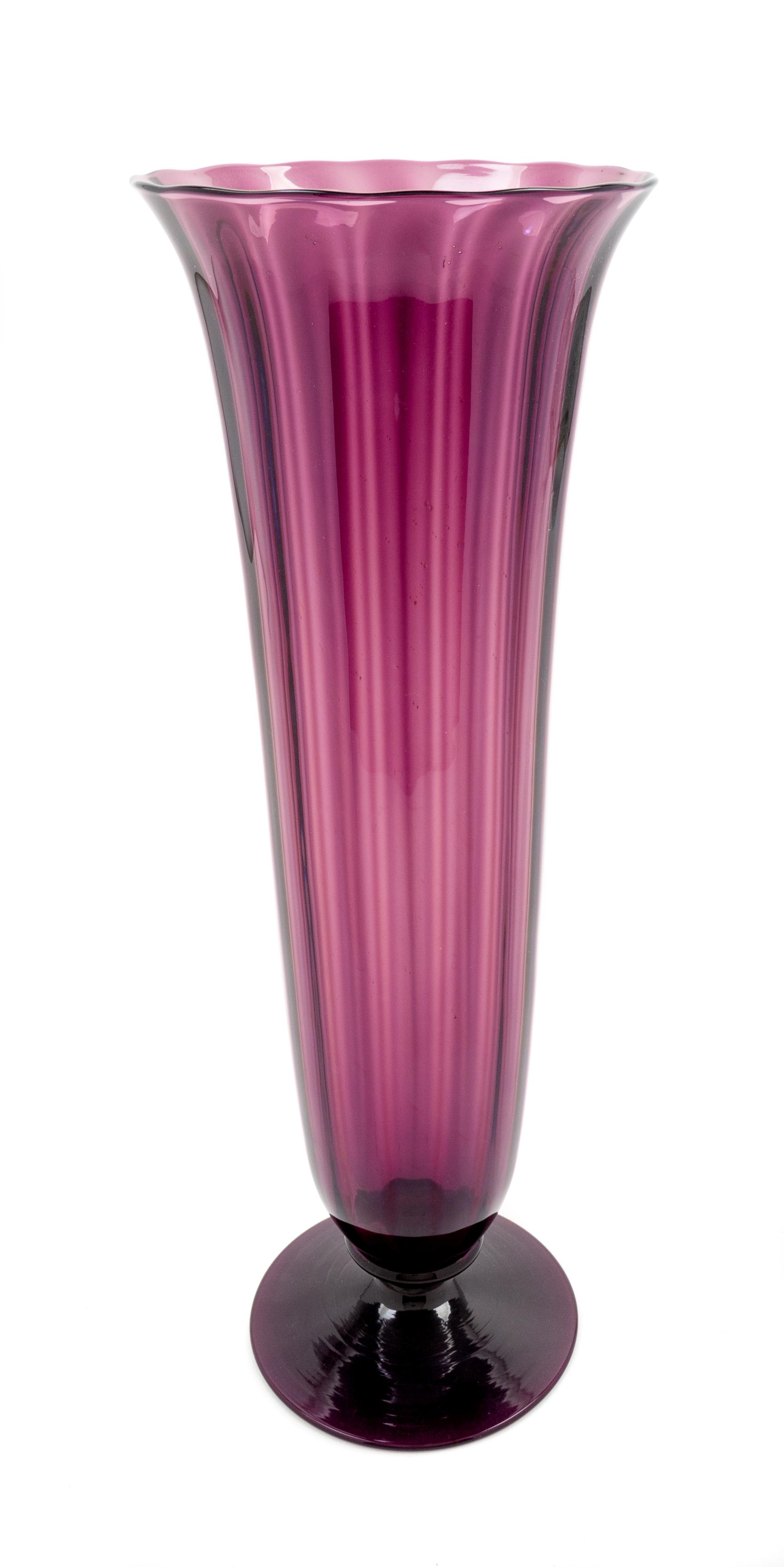 Durand, American, Early 20th Century, Tall Footed Trumpet-Form Amethyst Vase