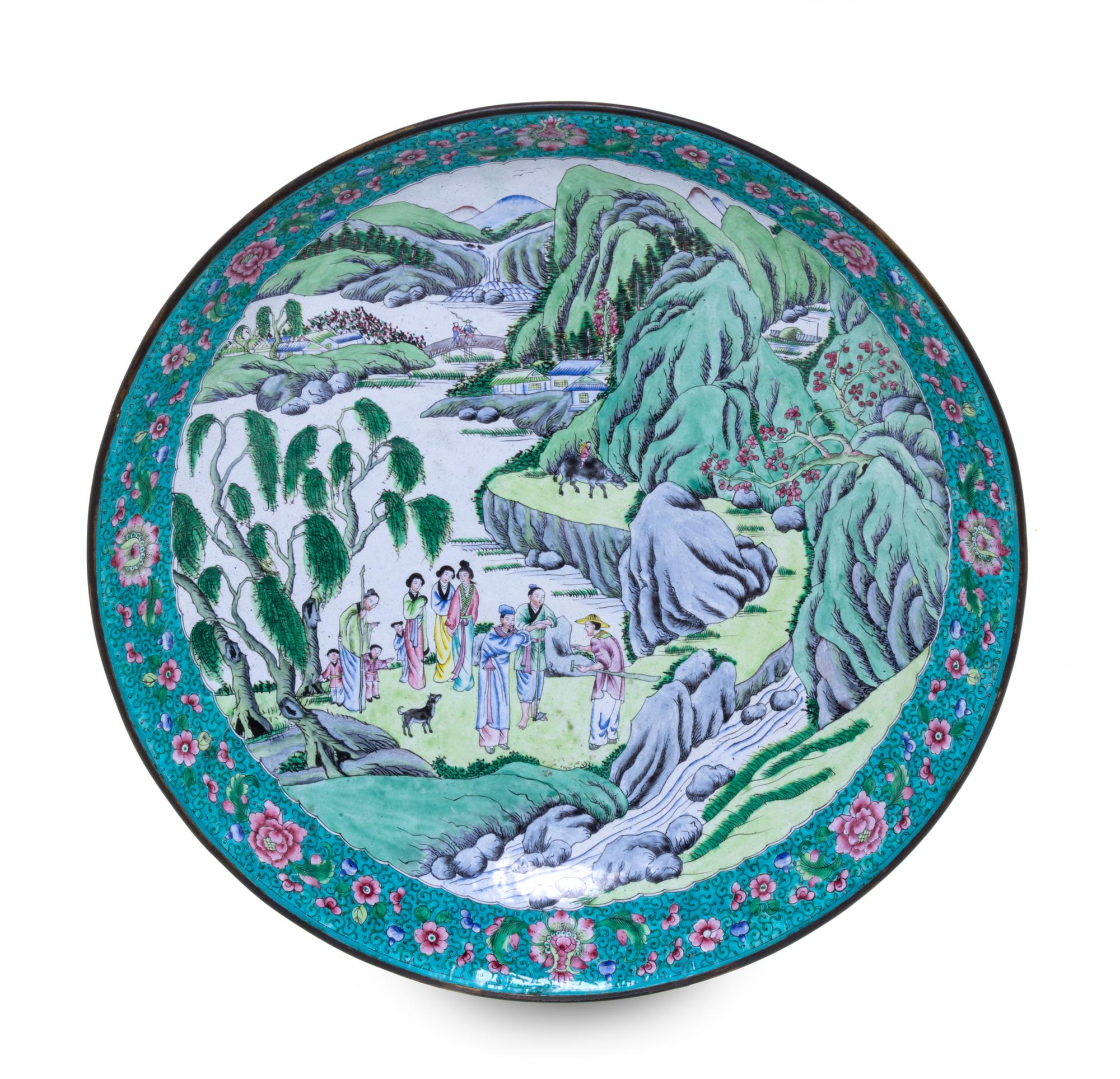A Canton Enameled Copper Charger — 19TH CENTURY