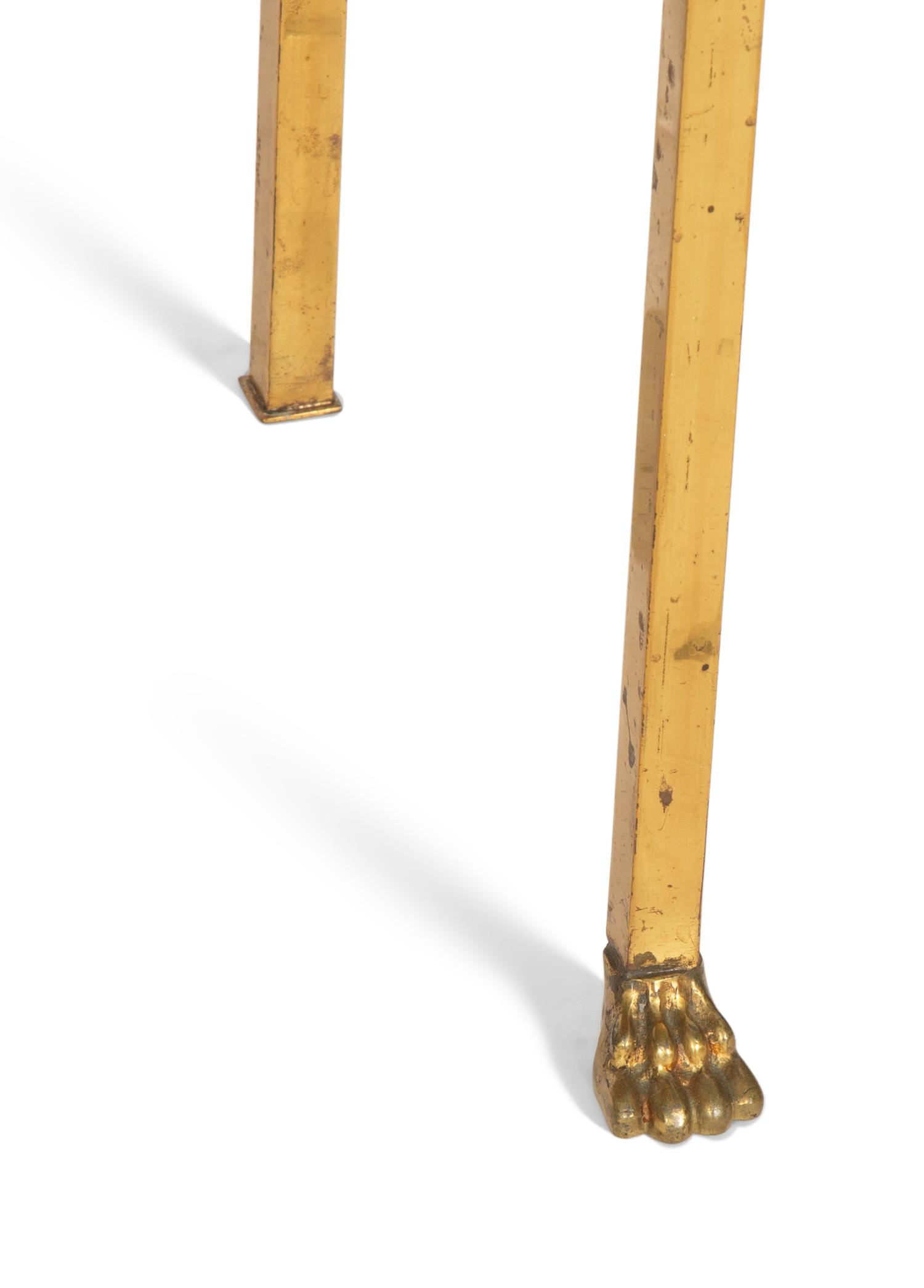 A Pair of Brass Two-Tier Side Tables in the Style of Maison Jansen