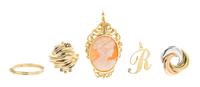 A Collection of Yellow Gold Jewelry, 15.20 dwts.
