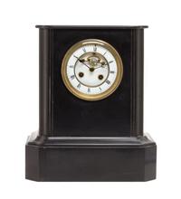 A Continental Slate Mantel Clock, LATE 19TH CENTURY, MOVEMENT BY VINCENTI & CIE, Height 13 inches. — LATE 19TH CENTURY, MOVEMENT BY VINCENTI & CIE,