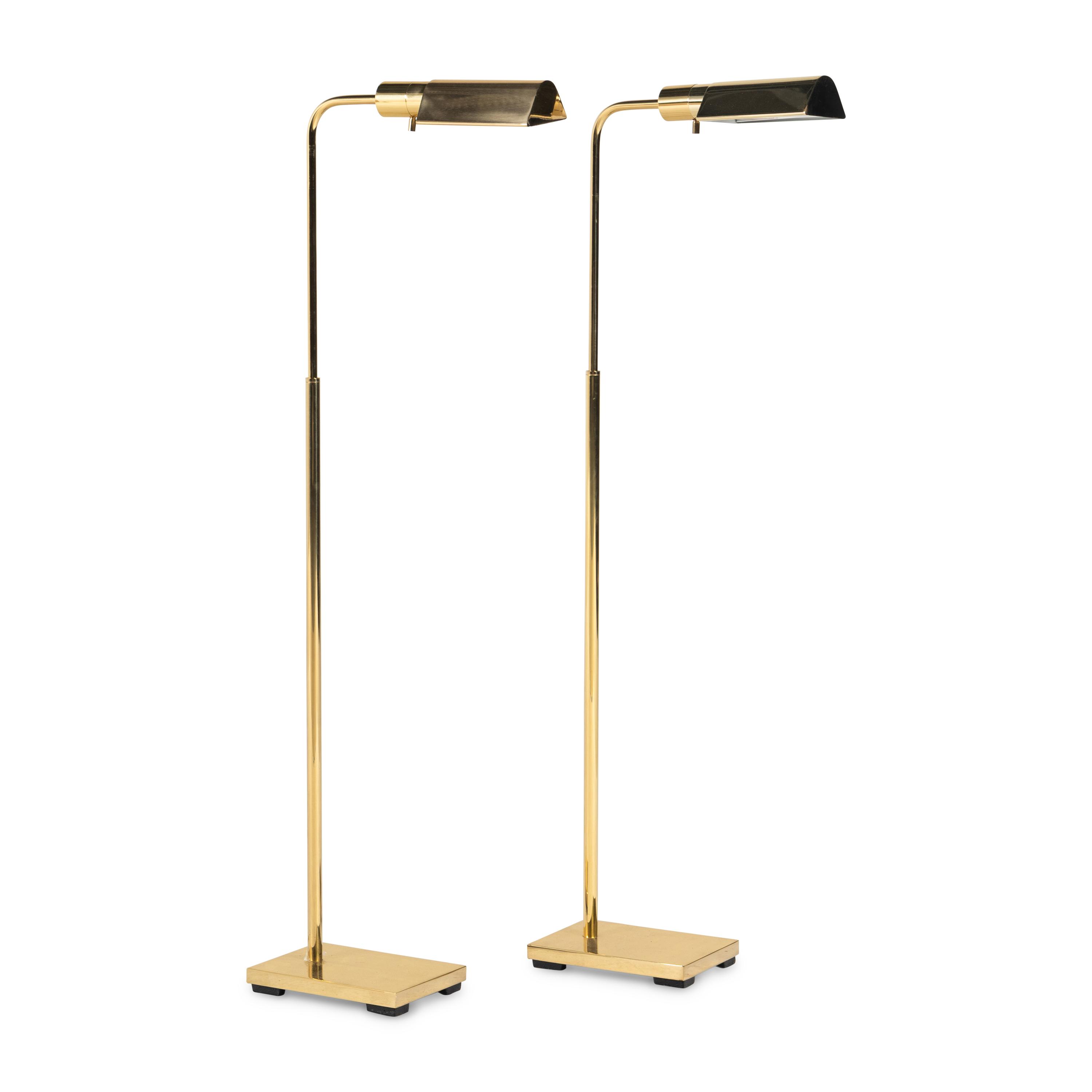 A Pair of Brass Telescopic Reading Lamps