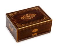 An English Brass-Inlaid Rosewood Dressing Set — 19TH CENTURY