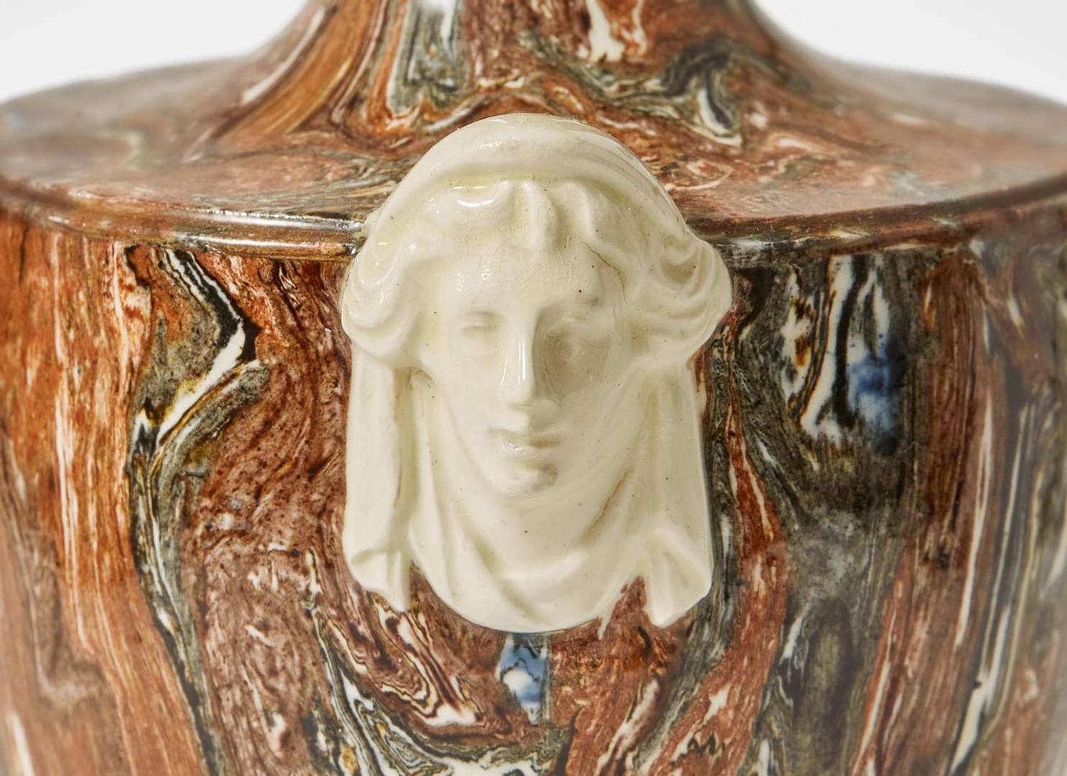 A Neale & Co. Agateware Vase and Cover, UK, 1780s