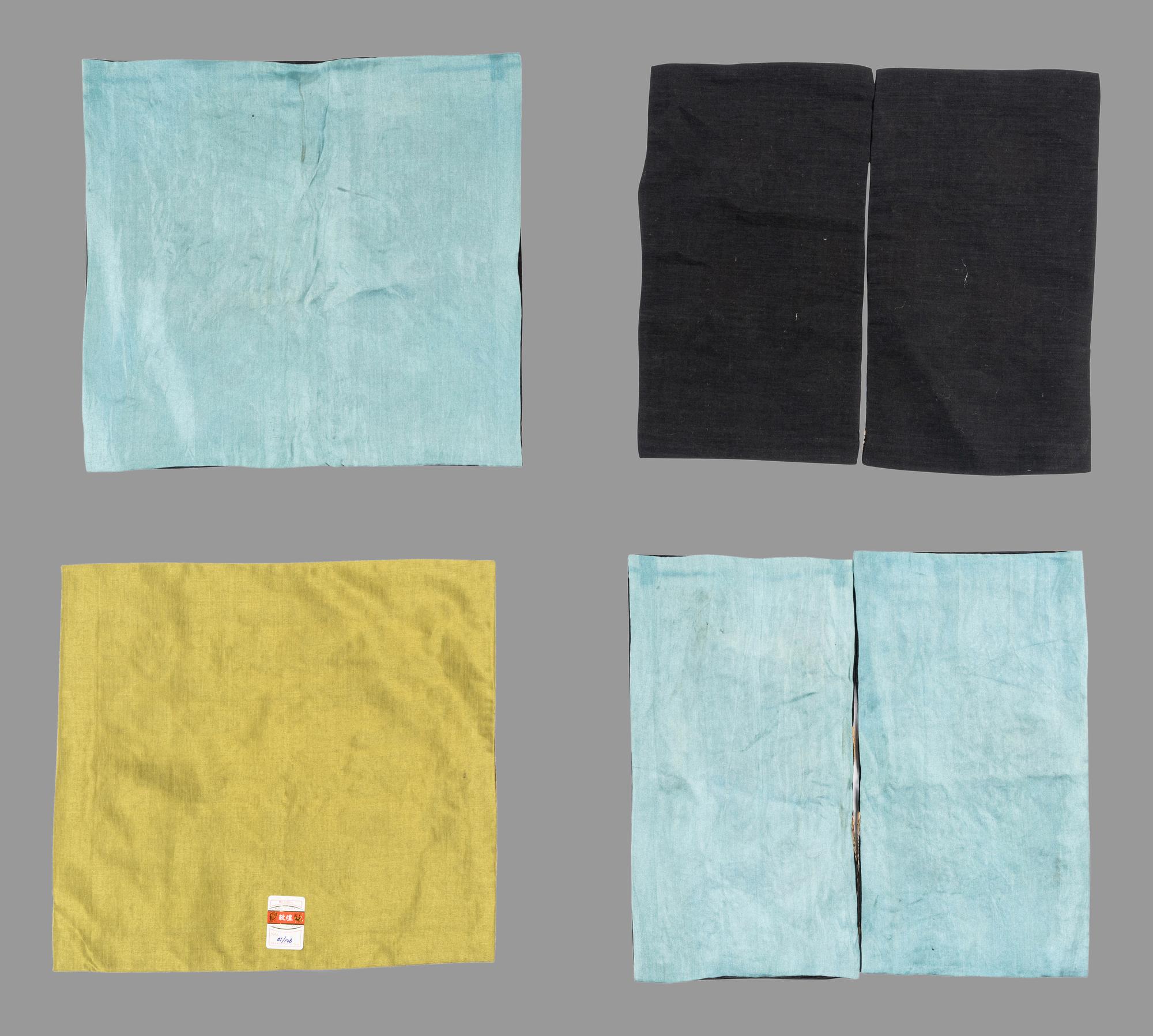 Four Embroidered Silk Rank Badges, Buzi