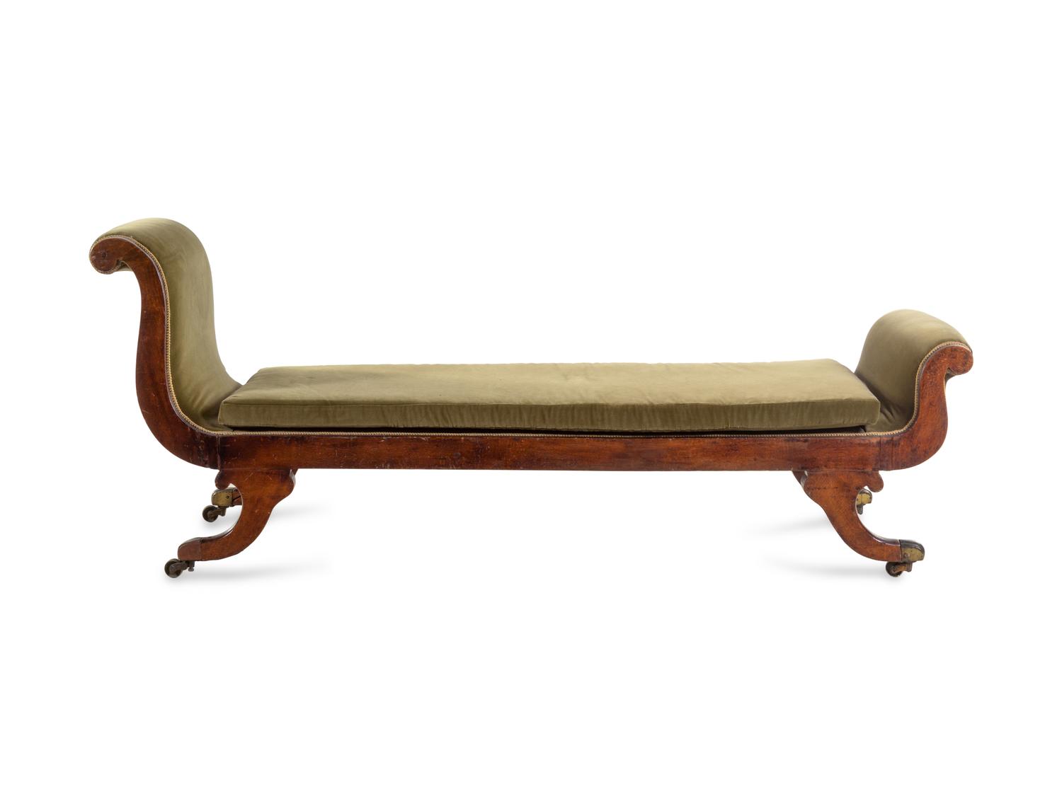 A Classical Painted and Stenciled Chaise Longue