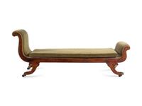 A Classical Painted and Stenciled Chaise Longue