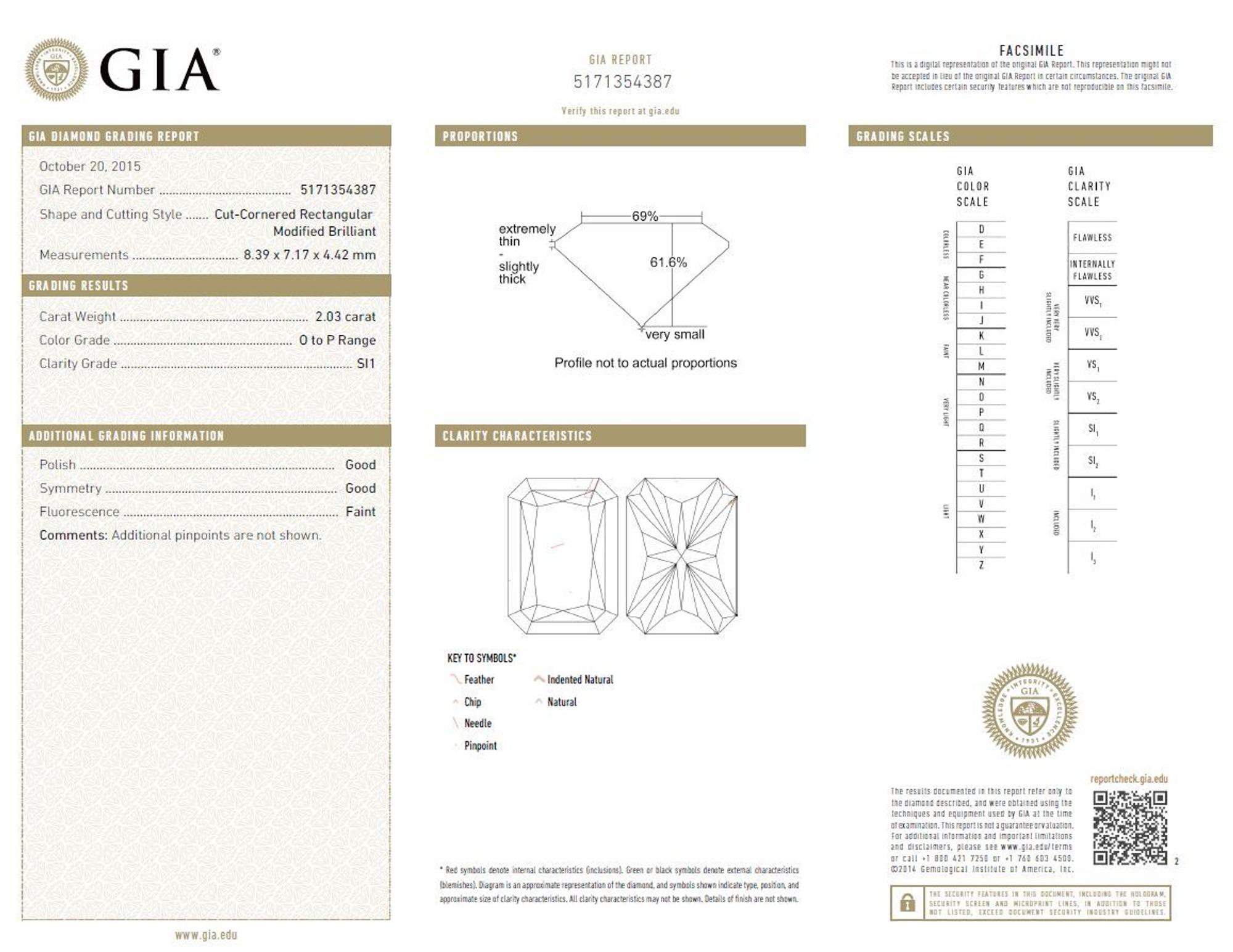 A 2.03 Carat Radiant Cut Diamond,